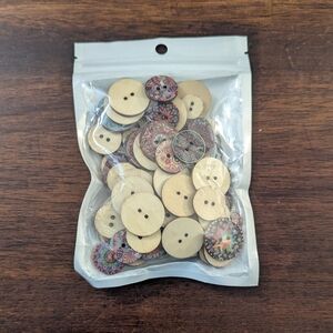 Colorful Wooden Buttons NIP